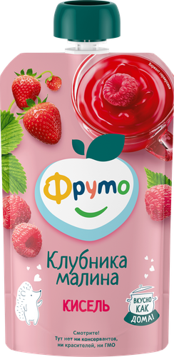 Кисель ягодный ФРУТОНЯНЯ Клубника, малина, с 12 месяцев, 130г, фото