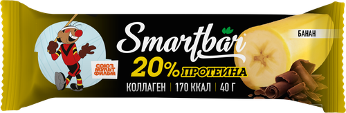Батончик протеиновый SMARTBAR Protein, Банан в темной глазури, 40г, фотография