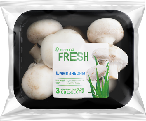 Шампиньоны ЛЕНТА FRESH, 250г, крупный план