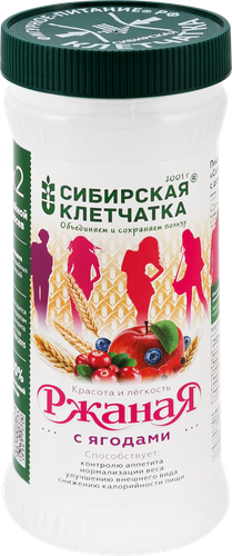 Клетчатка СИБИРСКАЯ КЛЕТЧАТКА Ржаная с ягодами, 350г, детальное фото