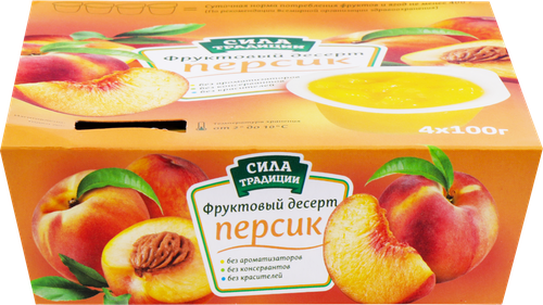 Десерт фруктовый СИЛА ТРАДИЦИИ Персик, 4х100г, вид