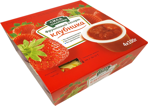 Десерт фруктовый СИЛА ТРАДИЦИИ Клубника, 4х100г, картинка