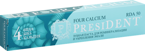 Зубная паста PRESIDENT Four Calcium, 75г, фото