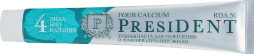 Зубная паста PRESIDENT Four Calcium, 75г, фото