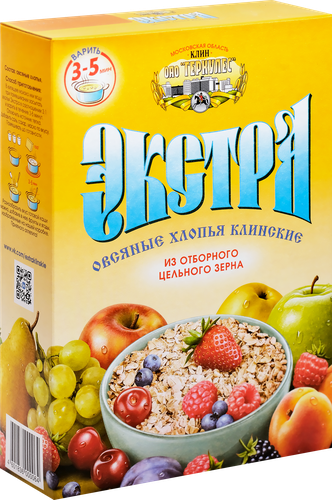 Хлопья овсяные КЛИНСКИЕ Экстра №2, 500г, вид