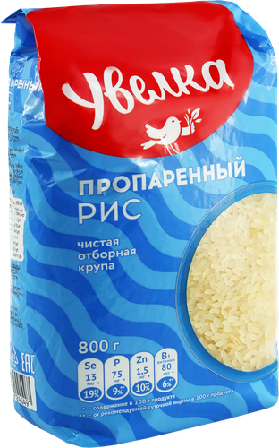Рис длиннозерный УВЕЛКА пропаренный, 800г, фотография