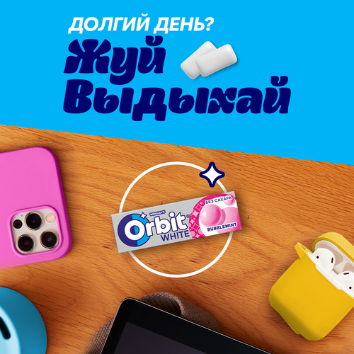 Жевательная резинка ORBIT Bubblemint, 13,6г, фотография