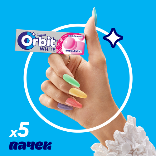 Жевательная резинка ORBIT Bubblemint, 13,6г, детальное фото