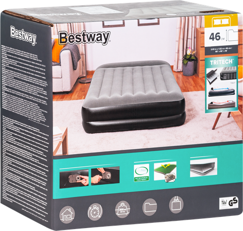 Матрас надувной BESTWAY Built-In Pump 203х152х46см, c электронасосом, Арт. 67403, крупный план