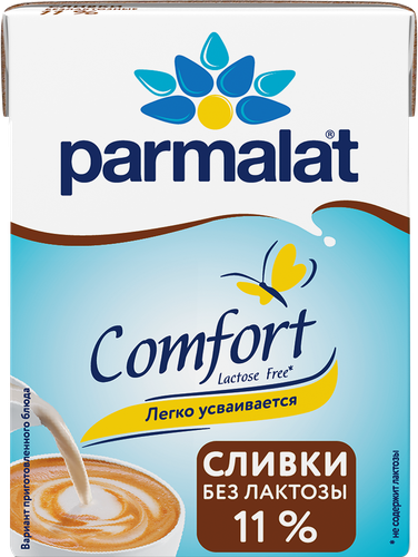 Сливки ультрапастеризованные PARMALAT UHT безлактозные 11%, без змж, 200г, изображение
