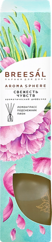 Аромадиффузор BREESAL Aroma Sphere Свежесть чувств, с 4 ротанговыми палочками, 40мл, изображение