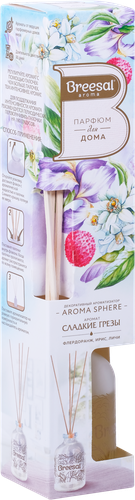 Аромадиффузор BREESAL Aroma Sphere Сладкие грезы, с 4 ротанговыми палочками, 40мл, вид