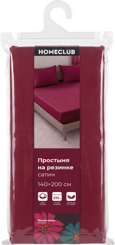 Простыня на резинке HOMECLUB Теплая осень 140х200см, сатин, фотография