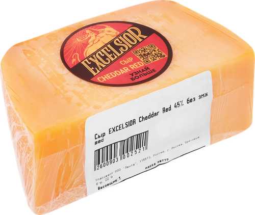 Сыр EXCELSIOR Cheddar Red 45%, без змж, весовой, детальное фото