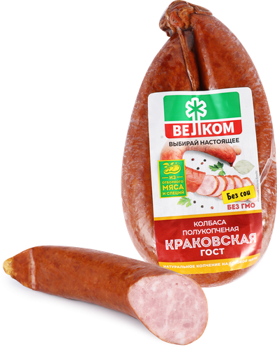 Колбаса полукопченая ВЕЛКОМ Краковская, 360г, фотография