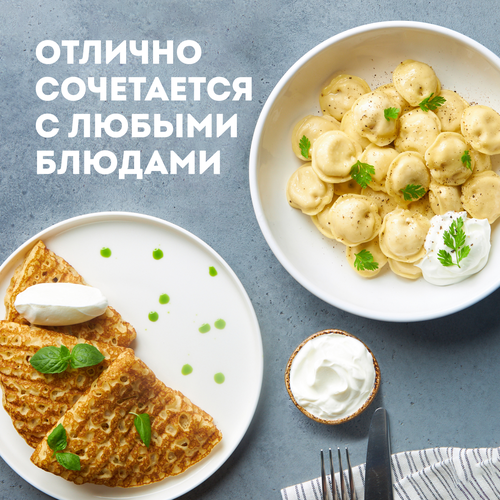 Сметана ЭКОНИВА 20%, без змж, 300г, фото