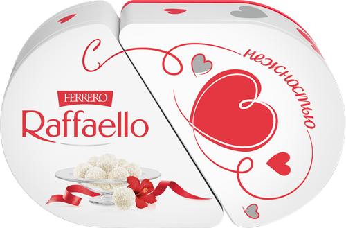 Конфеты RAFFAELLO Сердце с цельным миндальным орехом в кокосовой обсыпке, 300г, вид