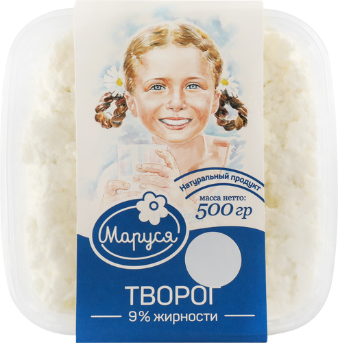 Творог МАРУСЯ 9%, без змж, 500г, изображение