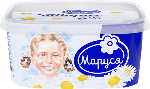 Творог МАРУСЯ 9%, без змж, 500г, крупный план