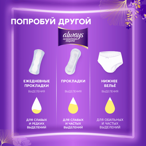 Трусы для взрослых при недержании ALWAYS Незаметная защита Нормал, размер M, 7шт, крупный план