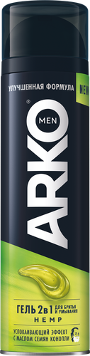 Гель для бритья ARKO Men Soothing hemp, 200мл, крупный план