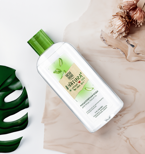 Вода мицеллярная для лица ЧИСТАЯ ЛИНИЯ Natura Organic с алоэ вера, для всех типов кожи, 400мл, изображение