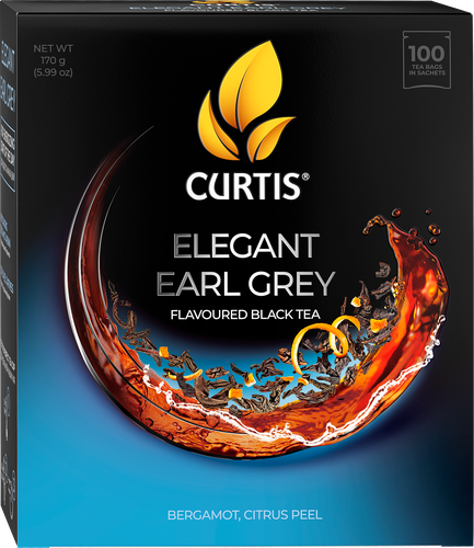Чай черный CURTIS Elegant Earl Grey, 100пак, вид