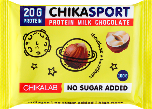 Шоколад молочный CHIKALAB с фундуком, 100г, изображение
