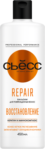 Бальзам для сухих, поврежденных волос СЬĔСС Repair, 450мл, изображение