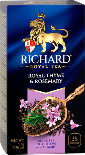 Чай черный RICHARD Royal Thyme&Rosemary байховый с чабрецом и розмарином, 100пак, детальное фото