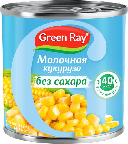 Кукуруза GREEN RAY молодая, без сахара, 340г, изображение