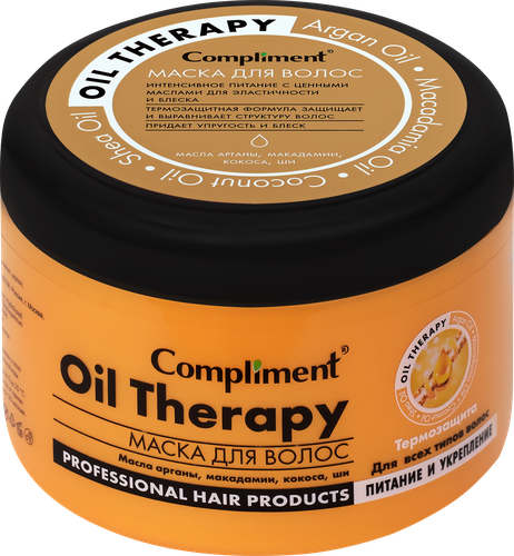 Маска для всех типов волос COMPLIMENT Oil therapy питание и укрепление, 500мл, фото