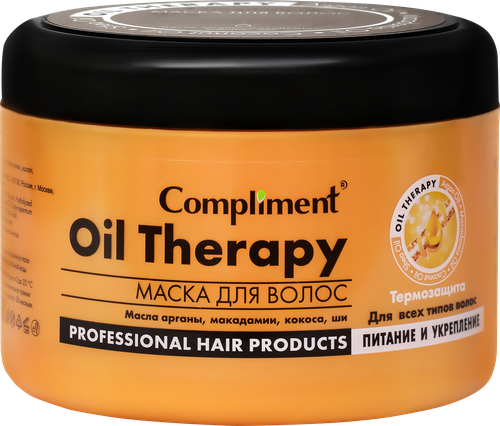 Маска для всех типов волос COMPLIMENT Oil therapy питание и укрепление, 500мл, детальное фото