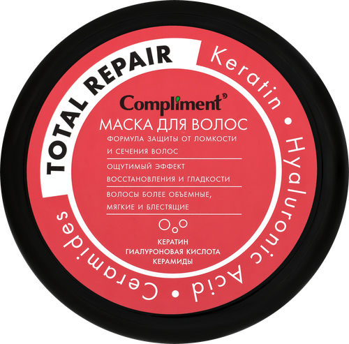 Маска для волос для поврежденных волос COMPLIMENT Total repair полное восстановление, 500мл, изображение