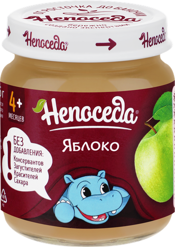 Пюре фруктовое НЕПОСЕДА Яблоко, с 4 месяцев, 100г, крупный план