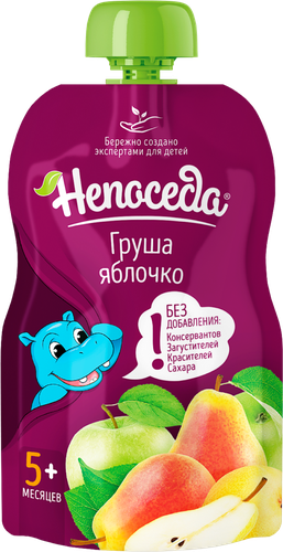 Пюре фруктовое НЕПОСЕДА из груш и яблок д/дет. пит. с 5мес., фото