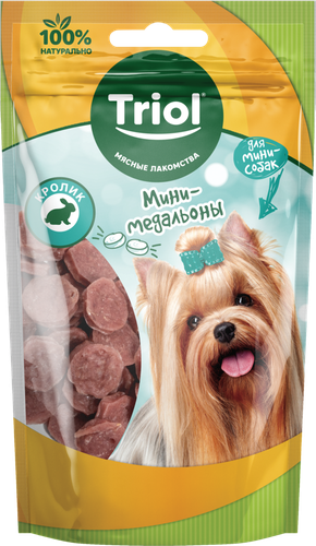 Лакомство для собак TRIOL Dental Мини-косточки из утки, для мини-собак, 50г, вид