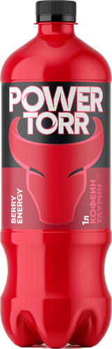 Напиток POWER TORR Red Ягодно-фруктовый микс, тонизирующий, газированный, 1л, крупный план