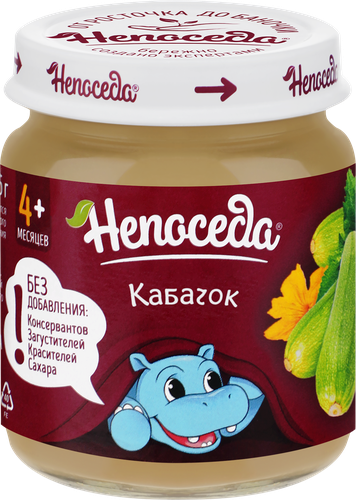 Пюре овощное НЕПОСЕДА Кабачок, с 5 месяцев, 95г, вид