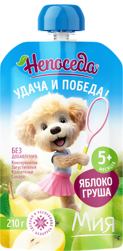 Пюре фруктовое НЕПОСЕДА из яблок и груш д/дет. пит. с 5мес., детальное фото