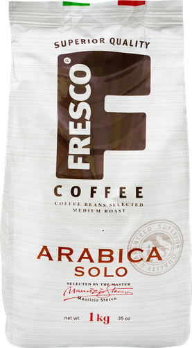Кофе зерновой FRESCO Arabica Solo натуральный средняя обжарка, 1кг, картинка