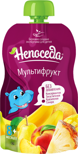 Пюре фруктовое НЕПОСЕДА Мультифрукт из смеси фруктов д/дет. пит. с 8мес., вид
