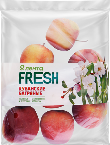 Яблоки Кубанские багряные фасованные ЛЕНТА FRESH, весовые, изображение