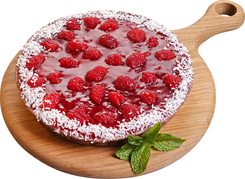 Пирог бисквитный с малиной и кокосом ЛЕНТА FRESH, 700г, крупный план