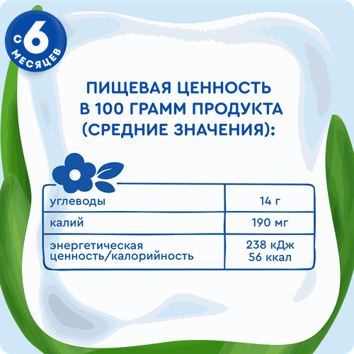 Пюре фруктовое детское АГУША Яблоко, груша, банан и манго, с 6 месяцев, 90г, вид