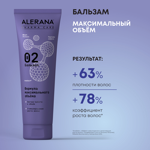 Бальзам для волос ALERANA Pharma care Формула максимального объема, 260мл, вид