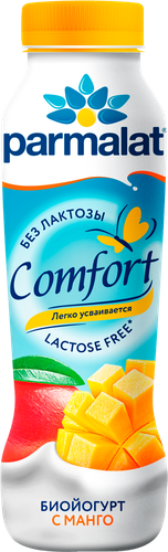 Биойогурт питьевой PARMALAT Comfort безлактозный Манго 1,5%, без змж, 290г, фотография
