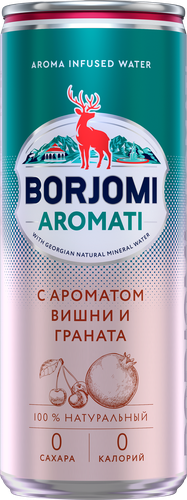 Вода BORJOMI Aromati, вишня и гранат, газированная, 0.33л, картинка