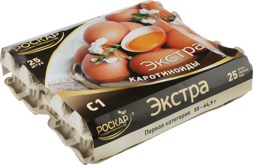 Яйцо куриное РОСКАР Экстра С1 столовое, 25шт, фотография