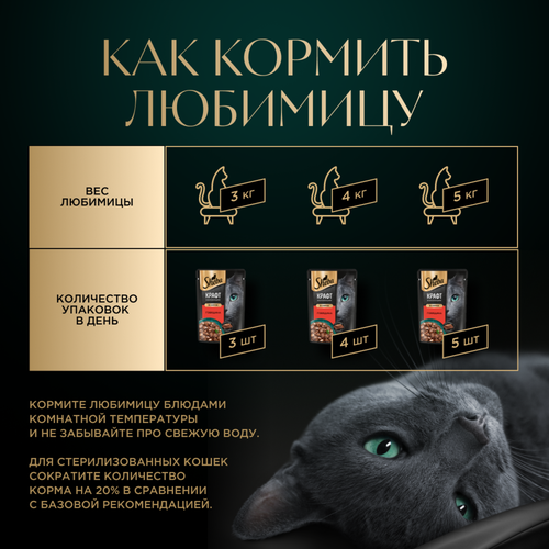 Корм консервированный для взрослых кошек SHEBA Craft Collection Говядина в соусе, рубленые кусочки, 75г, изображение